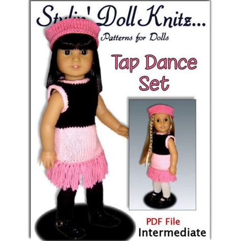 doll clothes pattern for american girl 18 inch doll tap dance set pdf 022 stylindollknitz