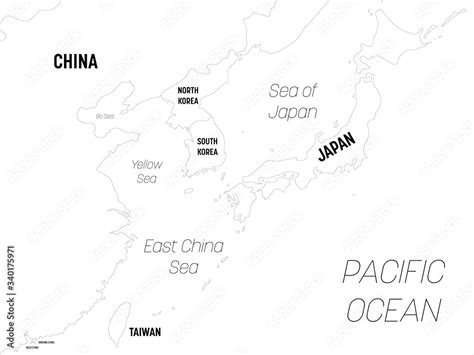 East Asia Map High Detailed Political Map Of Eastern Region With