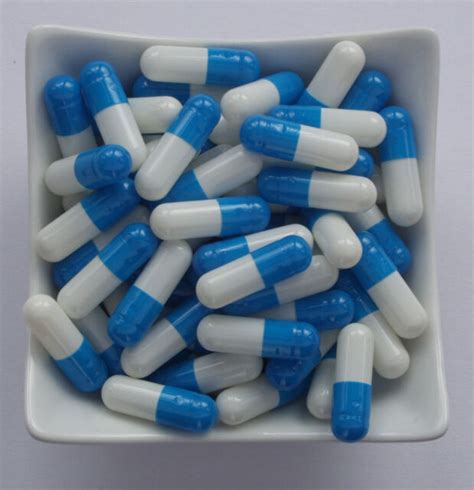 100 Empty Blue And White Size 2 Capsules Self Fill Gelatine Gelatin For