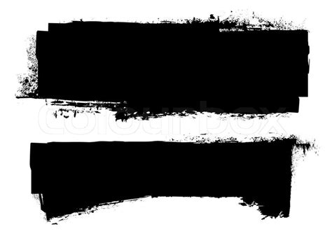 Black Grunge Ink Banner With Paint Roller Effect Stock Vector Colourbox