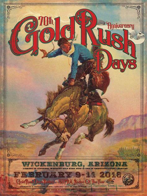 Use your phones to research gold rush posters (yes! 70th Anniversary Gold Rush Days poster in Wickenburg ...