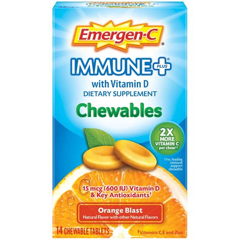 Emergen C Immune Chewables 1000mg Vitamin C Tablet With Vitamin D