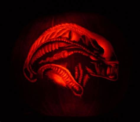 Alien Xenomorph Jack O Lantern Pumpkin Carving Scary Pumpkin Carving