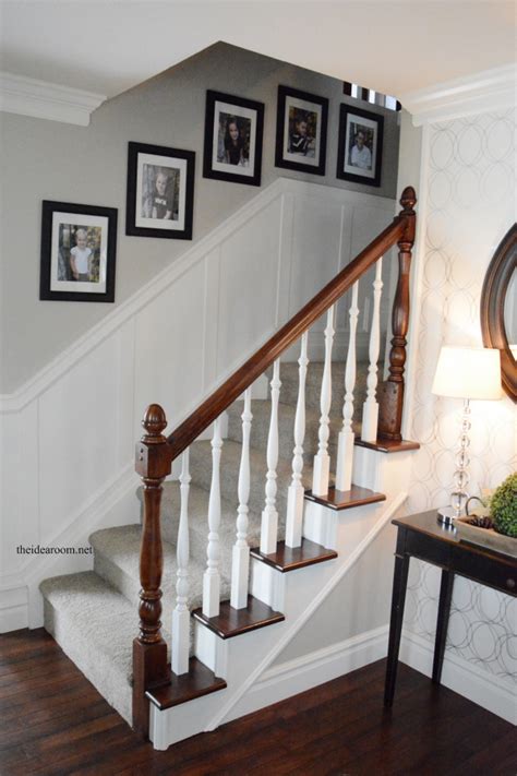 I know many said to just do the handrails black the rest white but we wanted to do black banisters looking at the white vs black on the bottom we are leaning towards the black. How to Stain an Oak Banister - The Idea Room