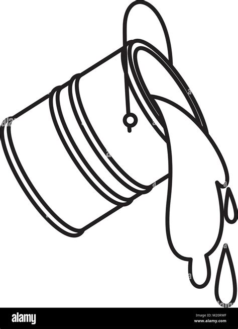 paint bucket spilling icon in black contour Stock Vector Image & Art