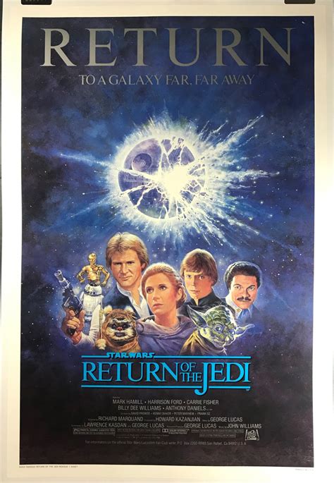 RETURN OF THE JEDI Original Rolled 1 Sheet Movie Theater Poster 1985