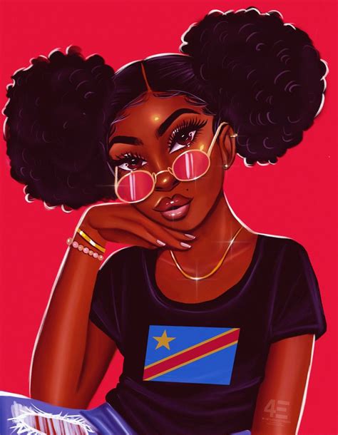 Congolese Babe Red Mini Art Print By 4everestherr Without Stand 3