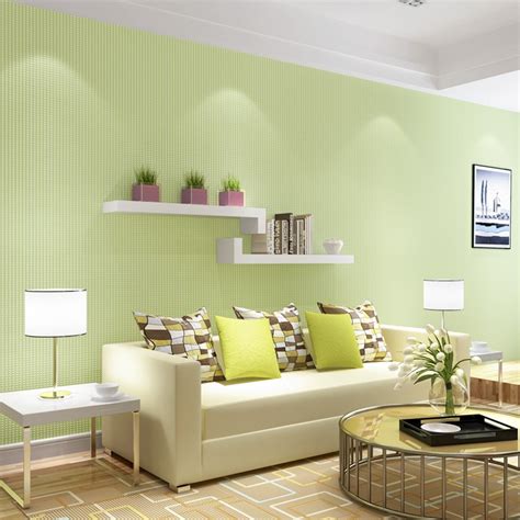 Beibehang Fresh Green Light Green Wallpaper Non Woven Pure Color Color