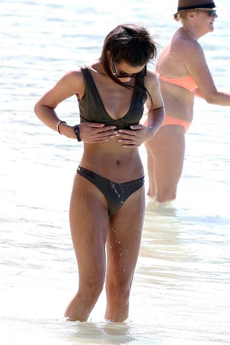 montana brown wears an olive bikini at the beach during her winter break in barbados 070118 13