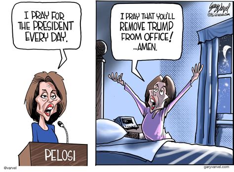 Political Cartoon Us Nancy Pelosi Trump Speaker Of The House Prayer Impeachment Removal The Week