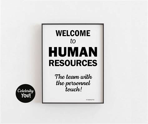 Welcome To Human Resources Print Hr Department Office Sign