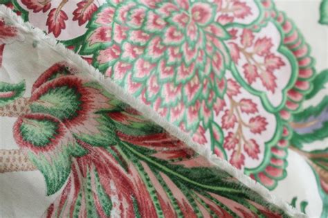 Vintage Givenchy Polished Cotton Chintz Fabric Pink And Green