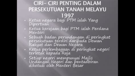 · ciri keluhuran perlembagaan malaysia. Pengajian Malaysia: Ciri-Ciri Perlembagaan 1957