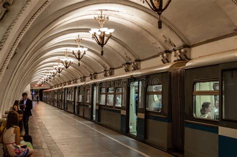 Subway Train In Moscow Russia Editorial Stock Photo Image Of Moving