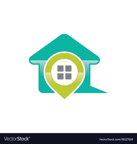 Pin House Logo Design Royalty Free Vector Image