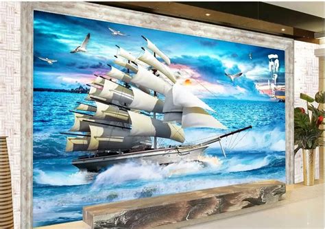 Customize Living Walls Wallpapers Sailing The Sea Wall Papers Home
