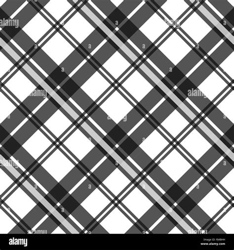 Black And White Fabric Texture Check Tartan Seamless Pattern Vector