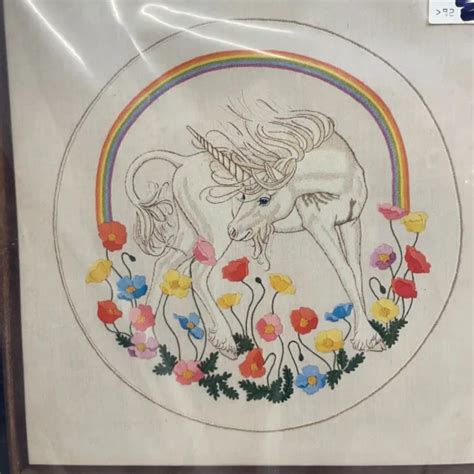 Vintage Dimensions Rainbow Unicorn Crewel Embroidery Kit Pride Lgbt