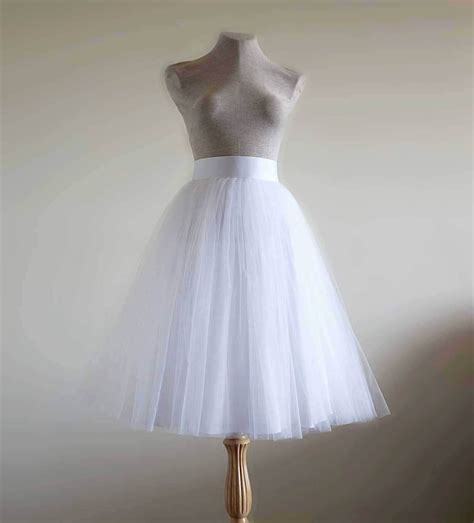 White Tulle Skirt Wedding Tulle Skirt Tea Length Tulle Etsy Canada