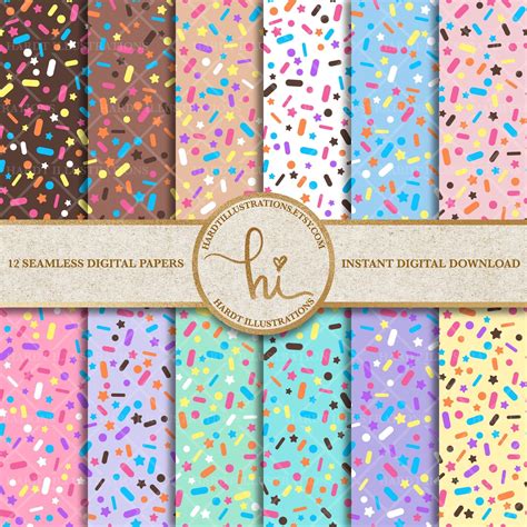 Download Sprinkles Digital Paper Rainbow Confetti Blend Pastel ...