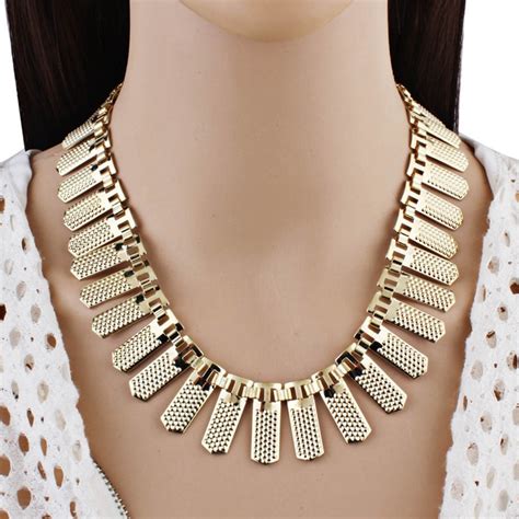 Metal Statement Necklace For Women Neck Bib Collar Choker Necklace Maxi