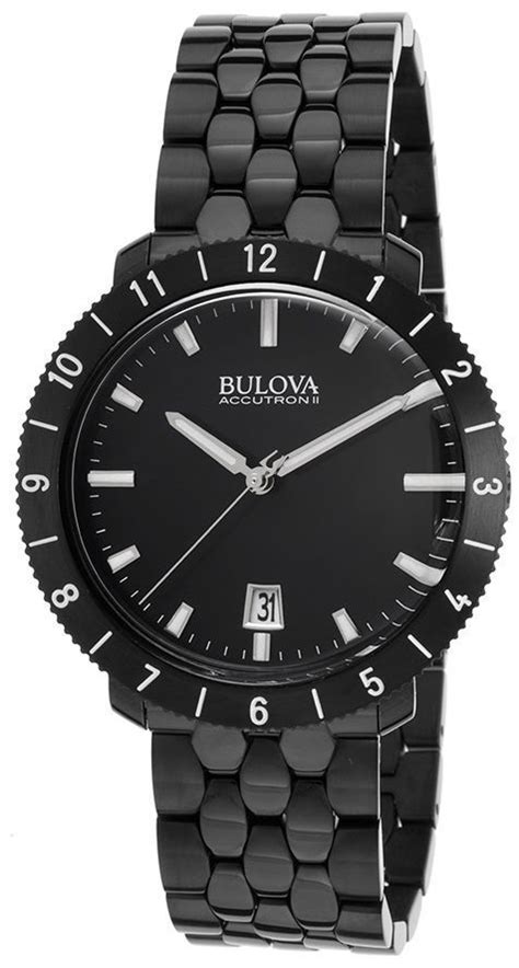 Bulova Accutron Ii Moonview Black Mens Watch 98b218 Rolex Watches