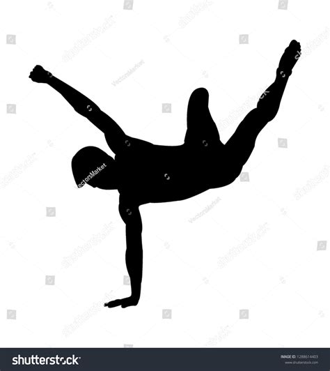 Handstand Pose Silhouette Stock Vector Royalty Free 1288614403