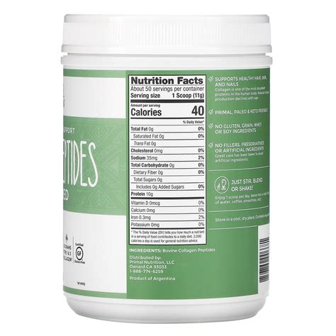 Eventually, i saw another doctor who suggested i start supplementing my diet with collagen to support my digestion and overall health. Primal Kitchen, Collagen Peptides, Unflavored , 1.2 lb ...