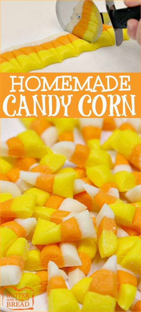 Homemade Candy Corn Is Cut Up And Ready To Be Eaten