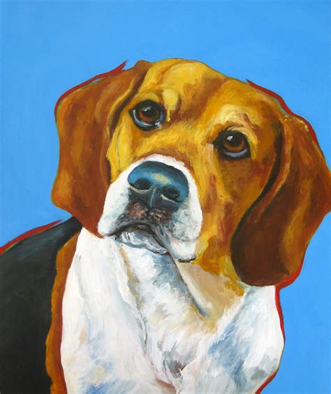 Art With A Bark Beagle Acrylic Painting By Janet Burt Rainbowdog Pet