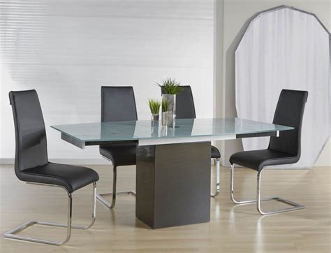 Ritz Frosted Glass Quadrato Extendable Dining Table From Star International E 2331xt 1 Blk