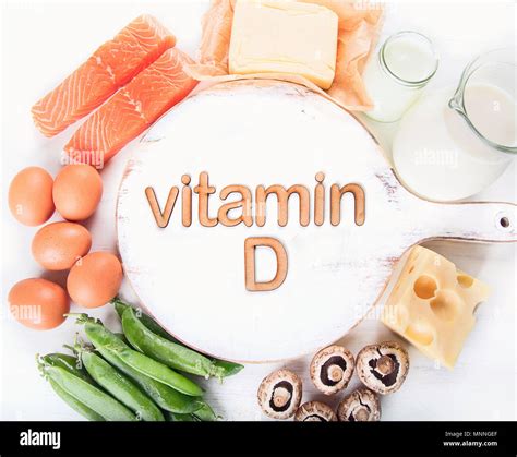Natural Foods Rich In Vitamin D Top View Stock Photo Alamy