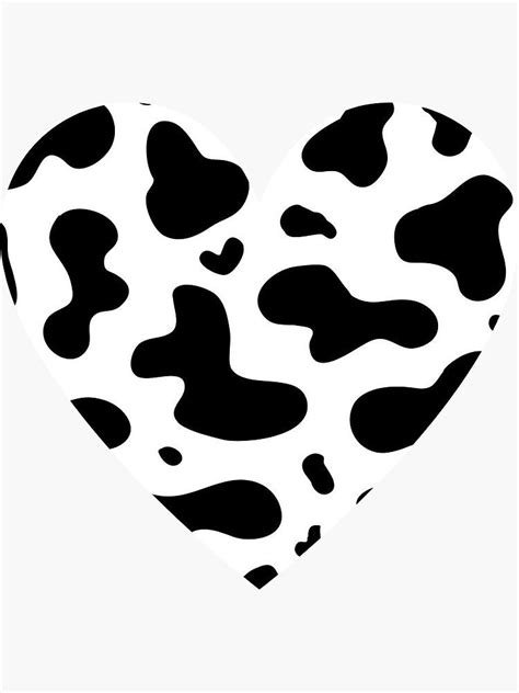 Super Cute Heart Cow Print Sticker For Sale By Saeroun Cow Print Wallpaper Cow Print Cow