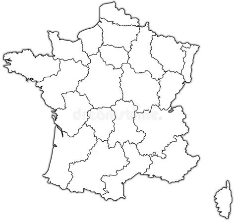 Administrative Map Of France Stock Illustration Illustration Of