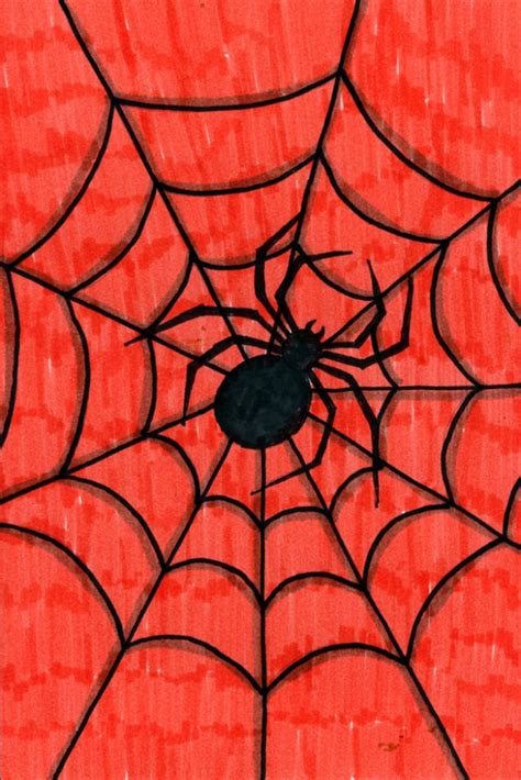 Easy How To Draw A Spider Web Tutorial