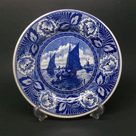 Boch Belgium Delft Blue Royal Sphinx Sailboat Windmill Dutch Landscape Scene 9 Decorative