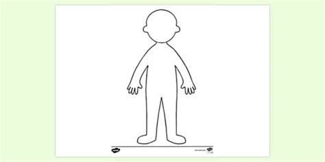 Free Child Body Outline Colouring Page Colouring Sheets