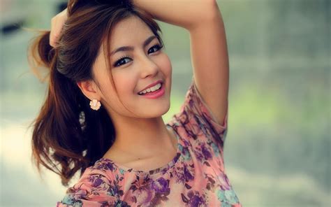 Asian Smiling Women Women Outdoors Hd Wallpapers Desktop And