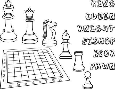 Desenhos de peças de xadrez para colorir e imprimir