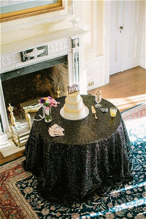 Geometric tablecloth cotton linen square rectangle home dining table cloth cover. 96'' Round Black Sequin Tablecloth Wedding Beautiful ...