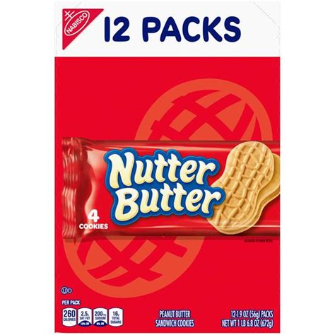 Peanut butter nutrition facts and analysis per serving. Nabisco Nutter Butter Peanut Butter Packs 12-1.9 oz Packs ...