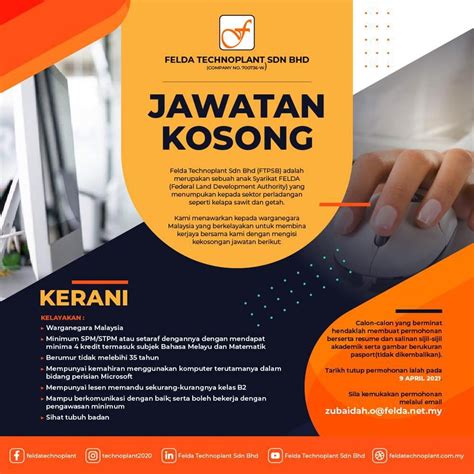 Check spelling or type a new query. Iklan Jawatan FELDA • Portal Kerja Kosong Graduan