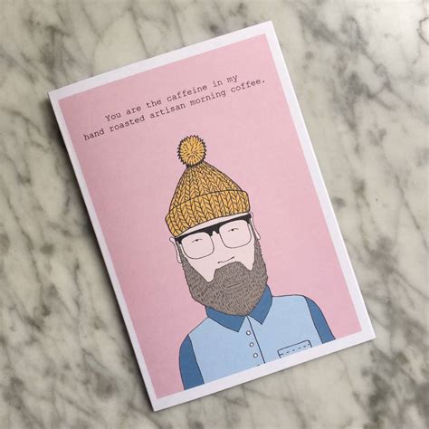 Hipster Coffee Lover Greetings Card By Kay Barker Illustrations