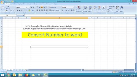 How To Convert Number To Text Or Number To Word In Excel Youtube