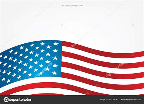 Abstract American Flag White Background Area Copy Space Graphic Design