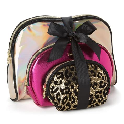 Juicy Couture Cosmetic Makeup Bags Compact Travel Toiletry Bag Set In Small Medium And Large