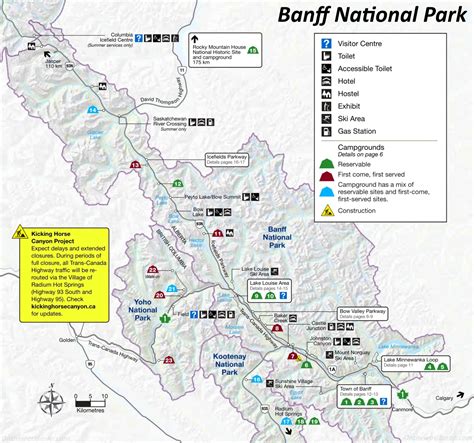 Banff National Park Tourist Map Ontheworldmap Com