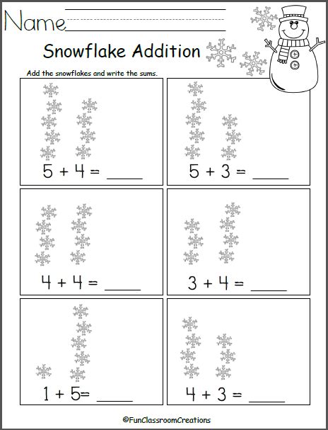 Math Snowflake Worksheet