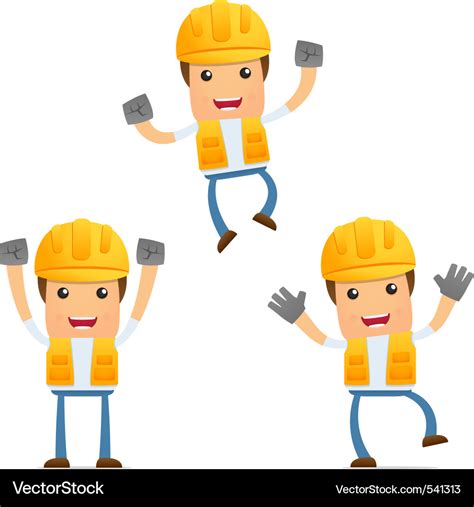 Happy Construction Workers Cartoon