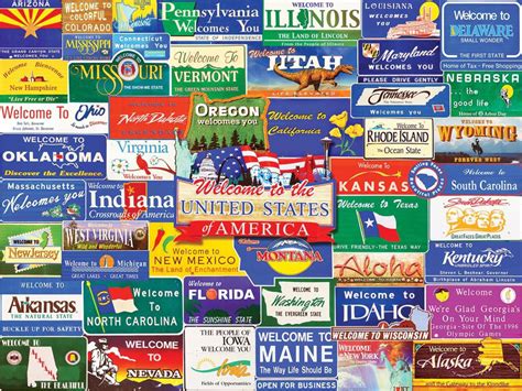 Puzzles Welcome To America 1000 Piece Jigsaw Puzzle Welcome To